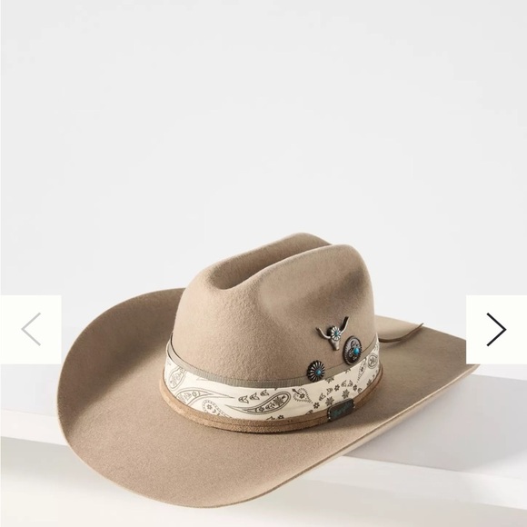 Anthropologie X Wrangler Tan Wide Brim Hat with Decorative Band main image 6